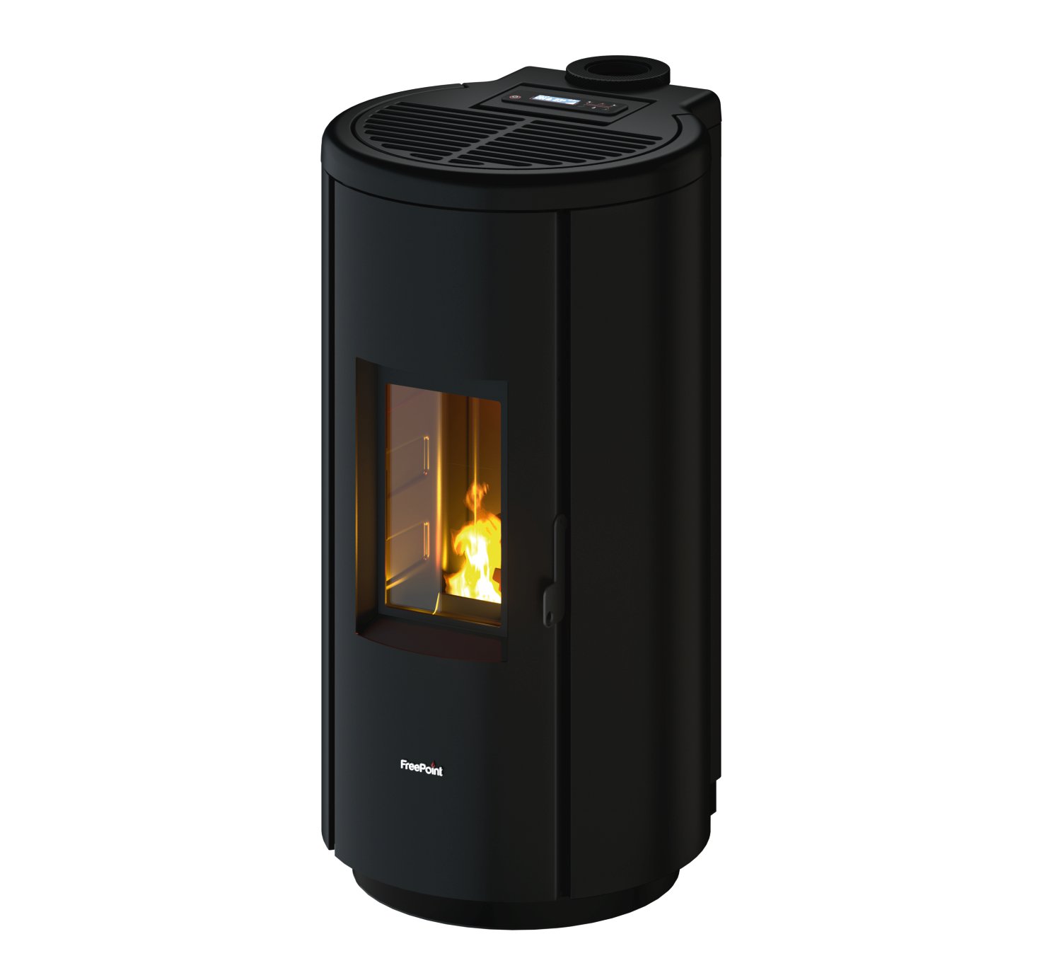 FREEPOINT Pelletofen Chrome 7 (Verkleidung: Stahl Schwarz) 7 kW