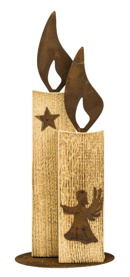 Gartenfigur Kerze Johann angeflammt 20x45 cm (BxH)