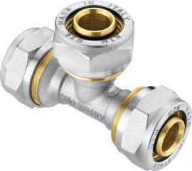 CORNAT Schraub-T-Stück komplett, vernickelt