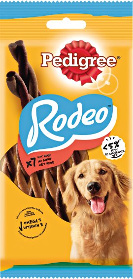 PEDIGREE Rodeo Rind 123 g, 7 Stk.