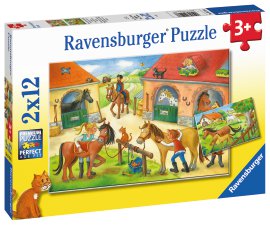 RAVENSBURGER Puzzle Ferien auf dem Pferdehof