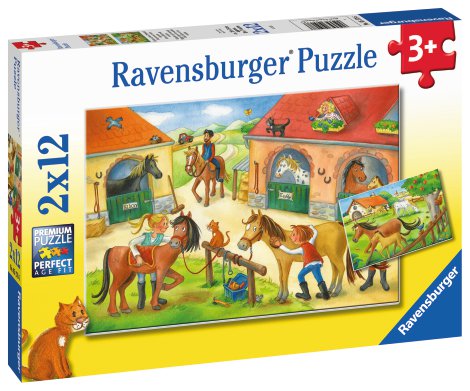 RAVENSBURGER Puzzle Ferien auf dem Pferdehof