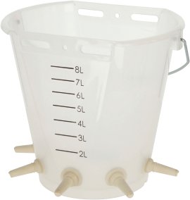 Lammeimer mit 5 Saugern 8 l, weiß/transparent