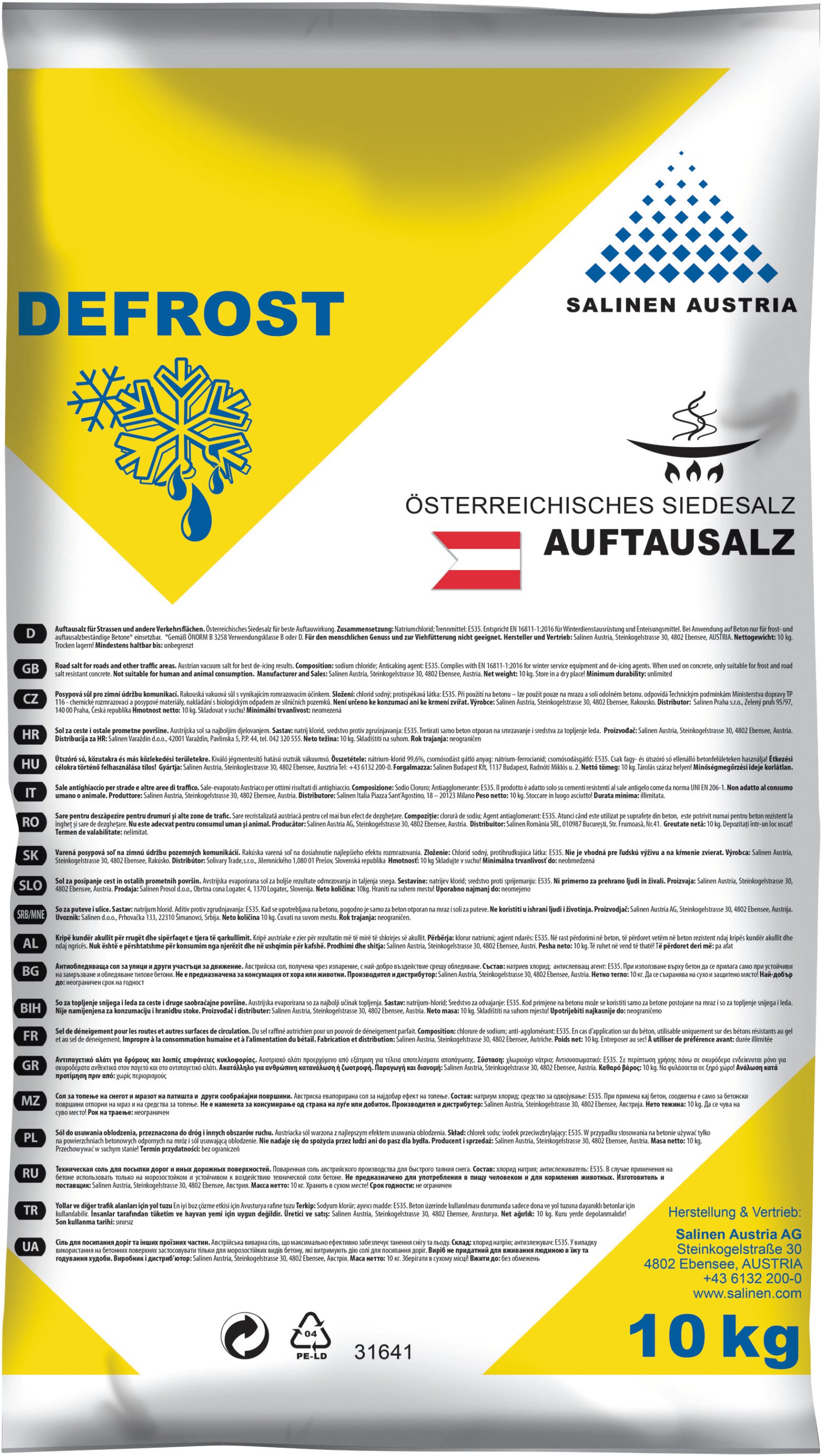 DEFROST Auftausalz 10 kg/Sack