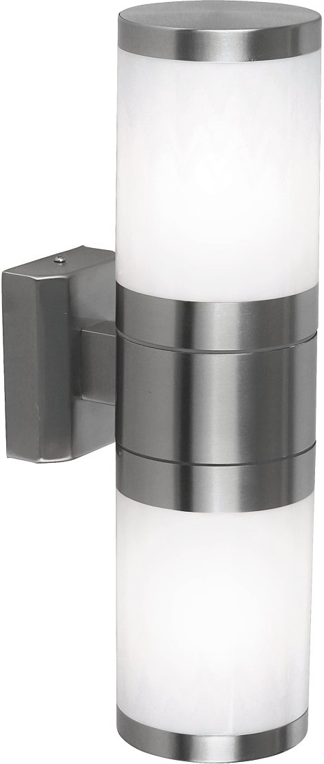 GLOBO LED-Außenwandleuchte Xeloo Silber/Opal 2x E27 10,2x15,5x37 cm (LxBxH)