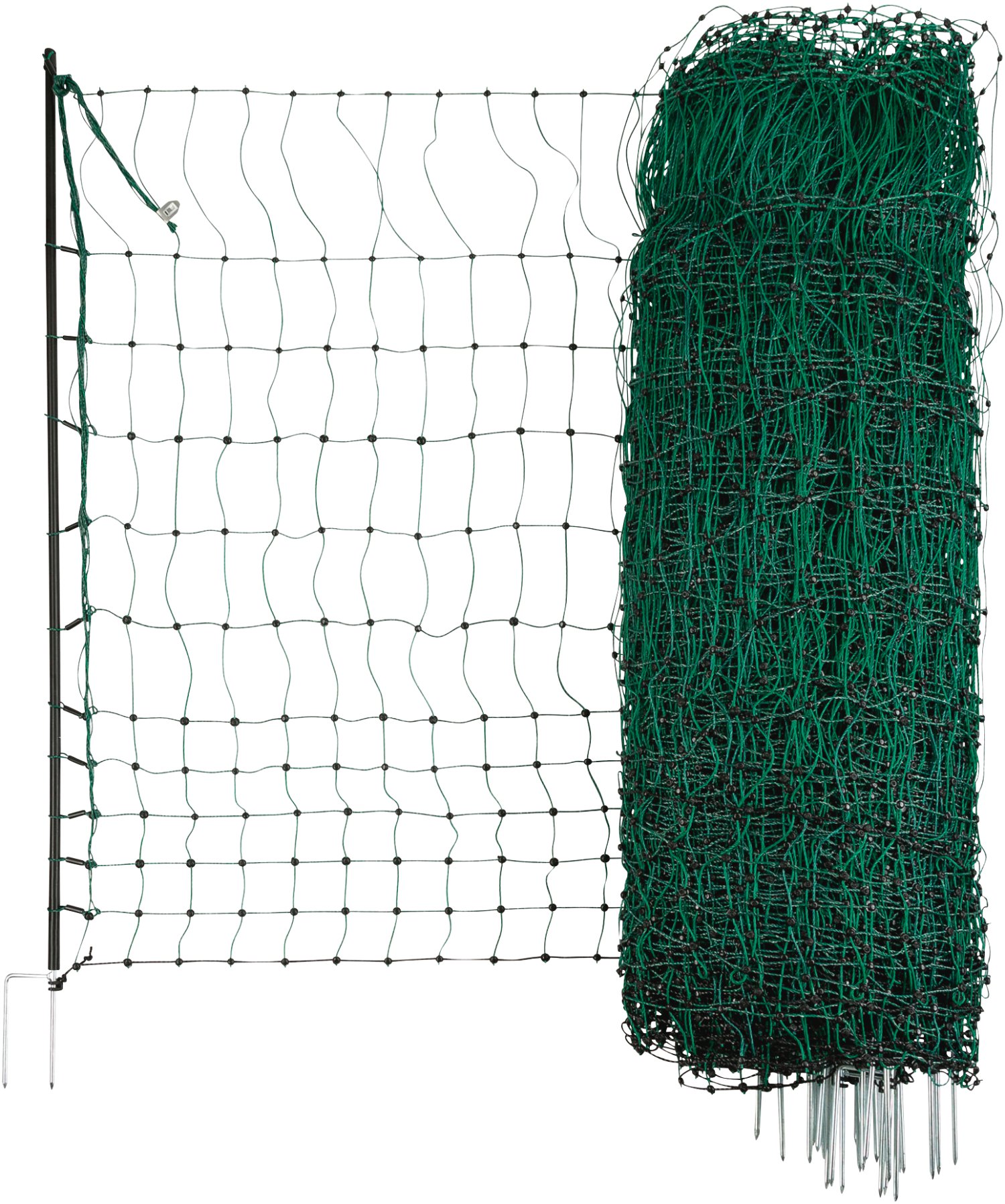 Geflügelzaun 1 M X 20 M – Grün, Maschenweite 5 Cm, 1,2 Mm Fadenstärke, UV-stabil, PE, Reißkraft 35 Kg/Faden