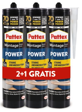 PATTEX Montagekleber-Set Power 3x370 g