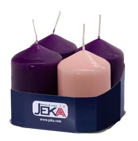 JEKA Stumpenkerze Liturgisch 50x80 mm (ØxH) , 4 Stk.