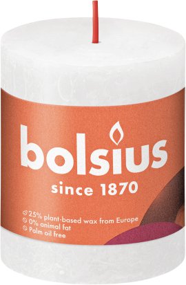 BOLSIUS Rustik Shine Stumpenkerze, wolkiges-weiß