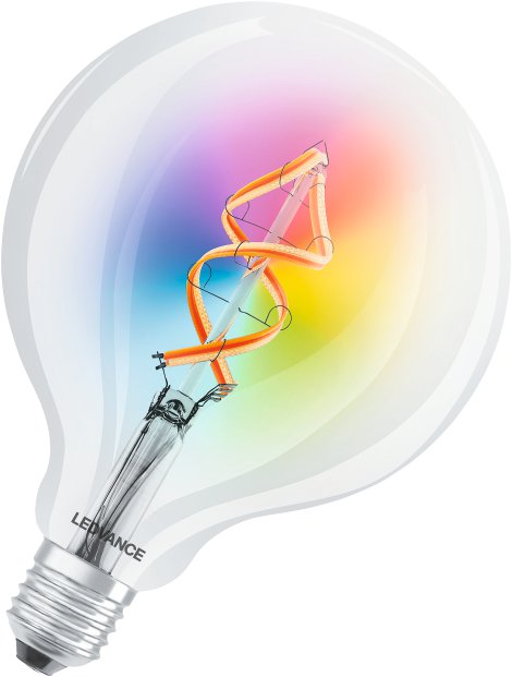 LEDVANCE Wifi-SMART+LED-Lampe Filamentment Globe 125, 30 RGBW Multicolor E27 EX 60W 4,5W, Warmweiß/klar