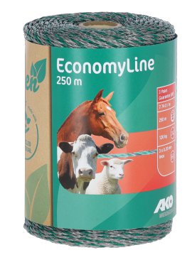 Weidezaunlitze Economyline Grün/Grau 250 m 3x0,2 mm