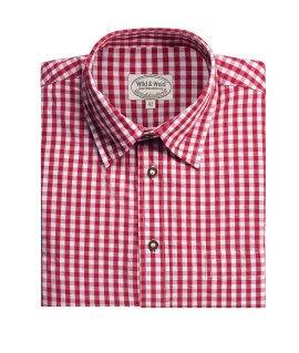 Wild & Wald Herren Langarm Hemd Peter Klassisch Rot