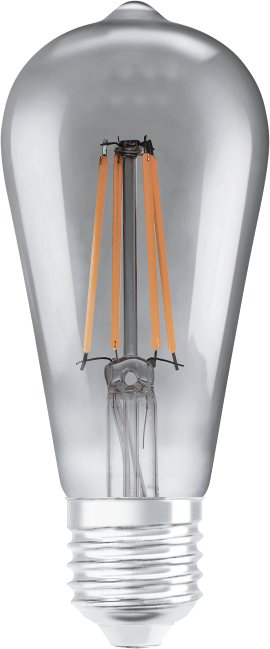 LEDVANCE Wifi-SMART+LED-Lampe E27, dimmbar (EX 44W) 6W/2500K, warmweiß/dunkelgrau