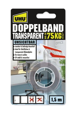 UHU Doppelklebeband Transparent 1,5 m x 19 mm