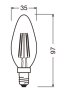 OSRAM LED-Kerze Superstar Retrofit 40, dimmbar E14, Filament Warmweiß 5W