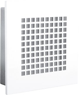 Lüftungsgitter aus Metall mit Fliegengaze und Einbaurahmen Weiß 180x180 mm