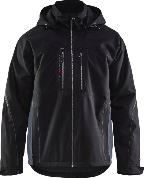 BLÅKLÄDER Winterjacke mit Kapuze schwarz/grau 2 XL