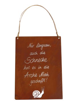 Gartenschild Schnecke 45x22 cm