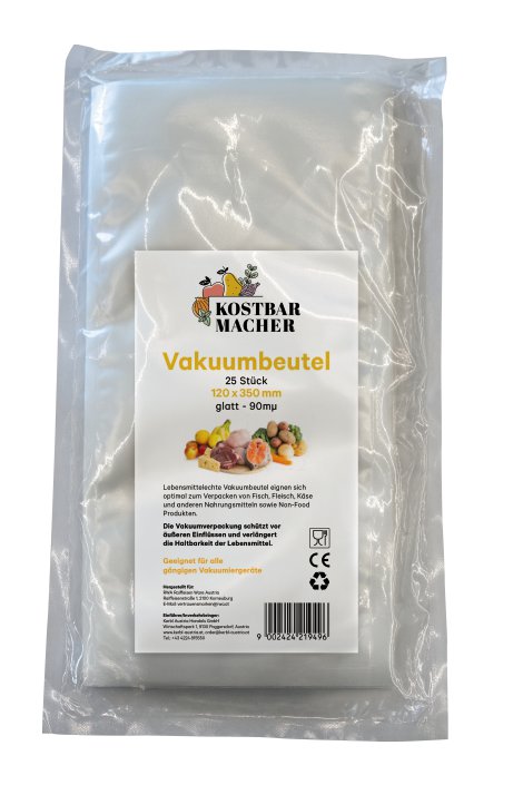 KOSTBARMACHER Vakuumbeutel glatt, 120x350 mm, 90MY, 25 Stk.