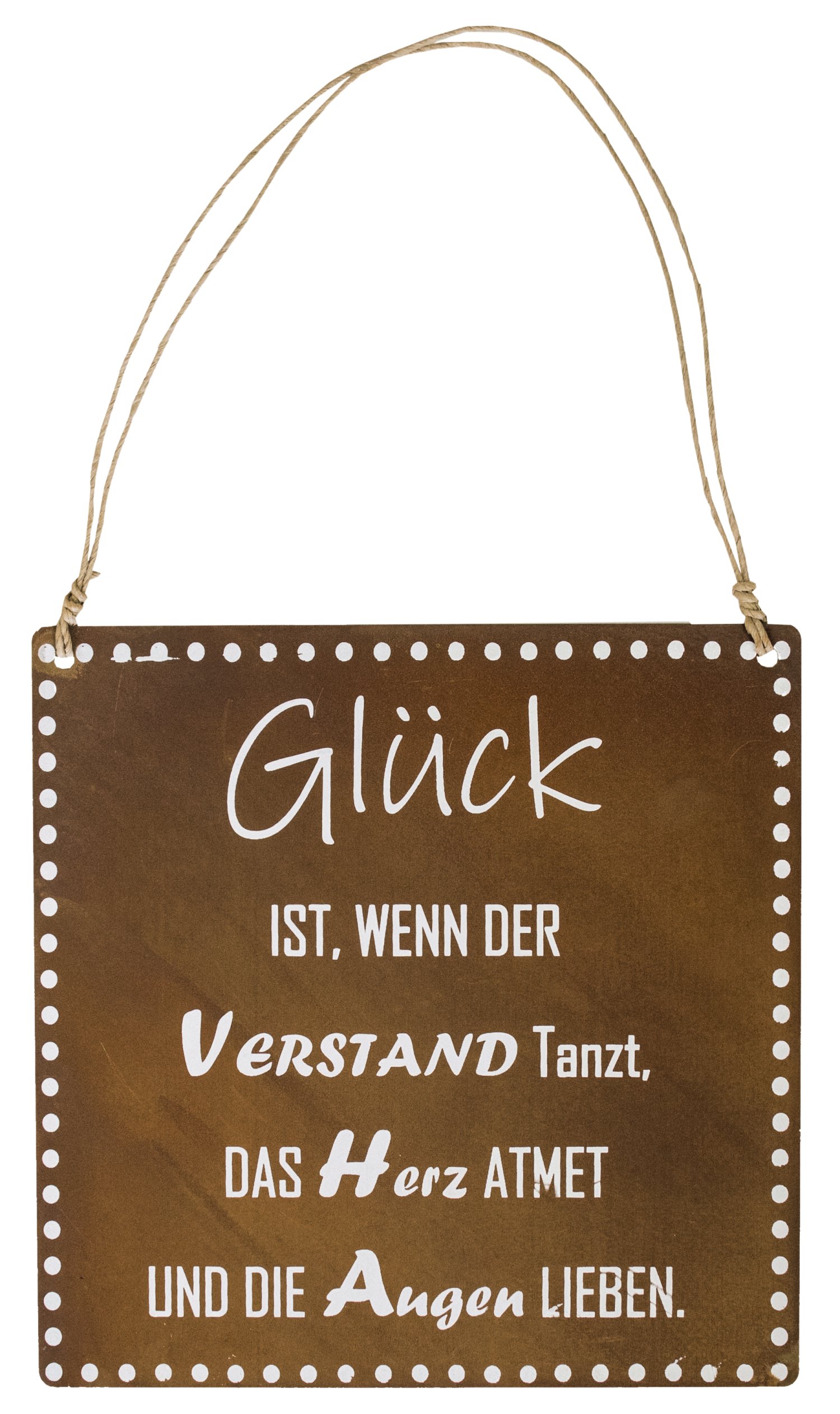 Gartenschild Glück Verstand + Beschriftung 30 cm