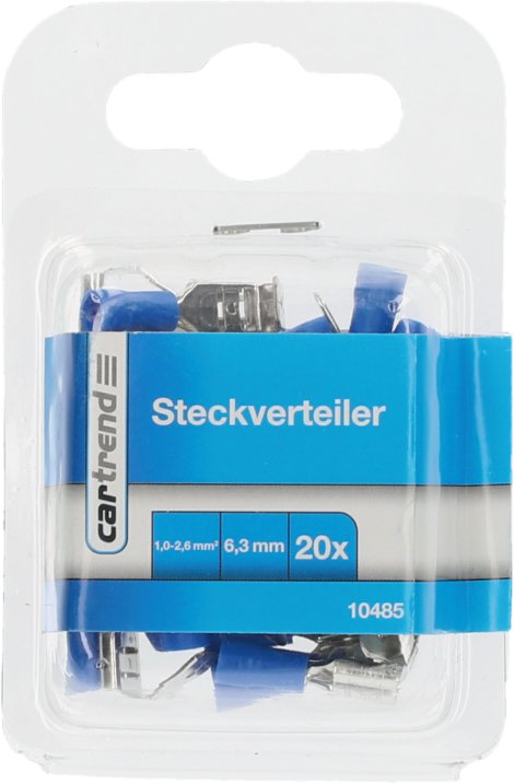 CARTREND Steckverteiler Blau 6,3 mm 20 Stk.