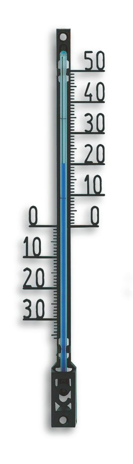 Thermometer aus Kunststoff Schwarz 16 cm