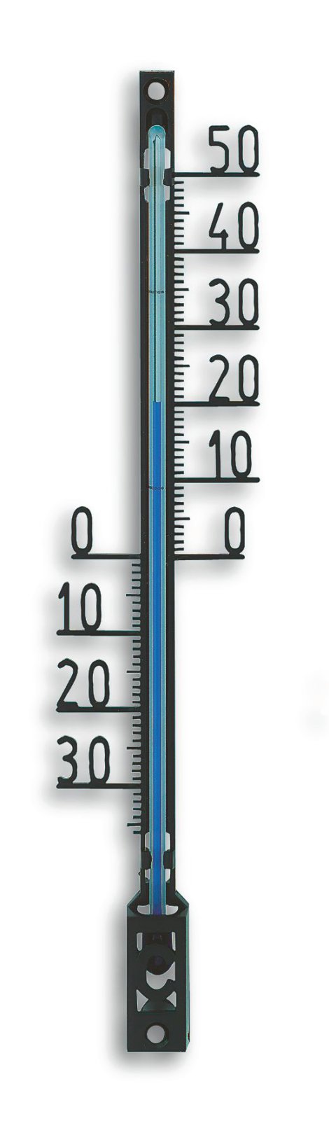 Thermometer aus Kunststoff Schwarz 16 cm