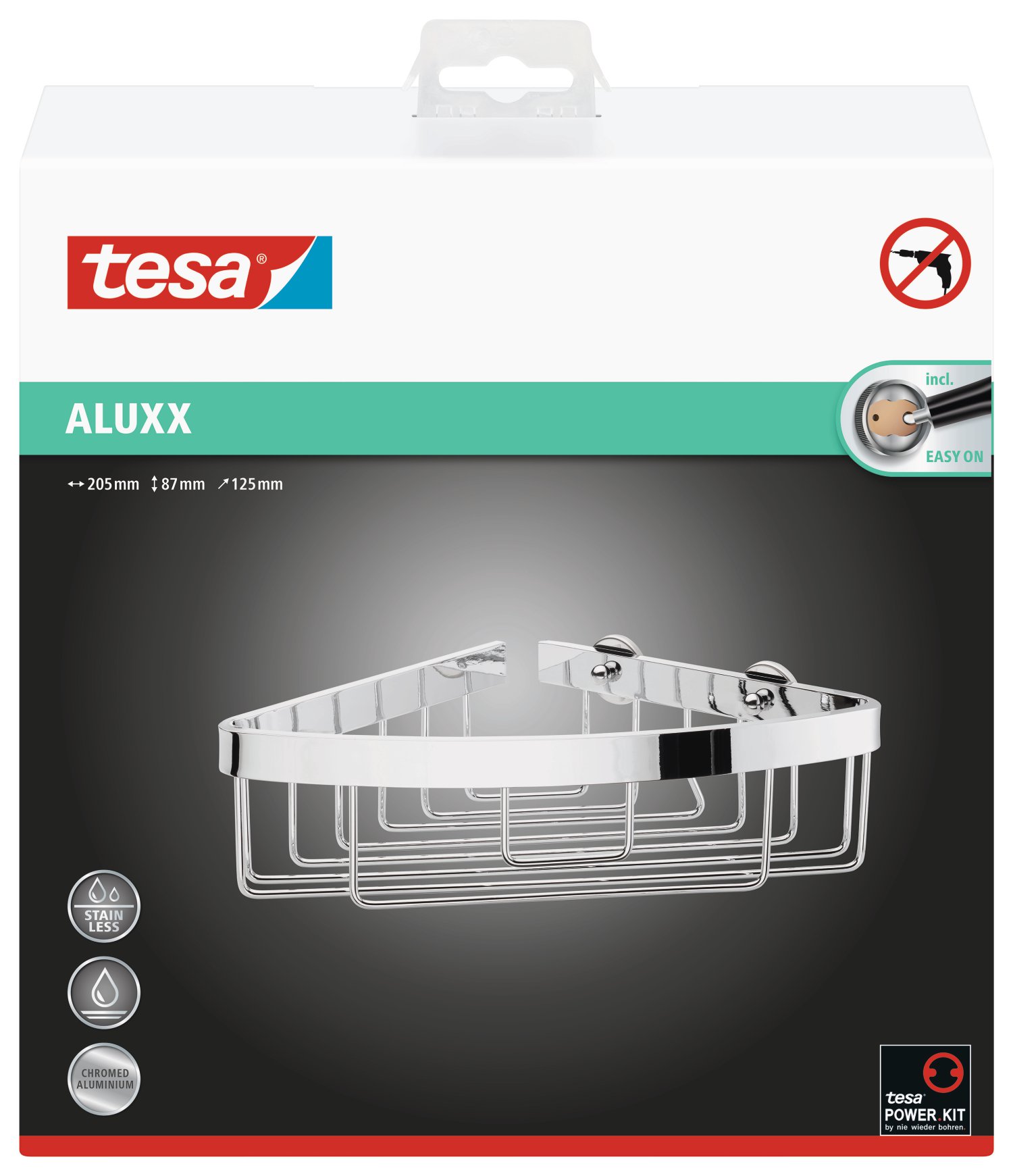 TESA Eckablagekorb Aluxx flach 1-Fach