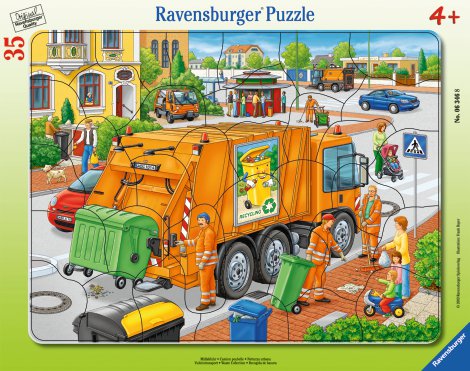 RAVENSBURGER Rahmenpuzzle Müllabfuhr 30-48-tlg.