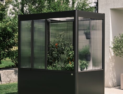 Gewächshaus Florentina Maxi 2x1 Dunkelgrau-Metallic