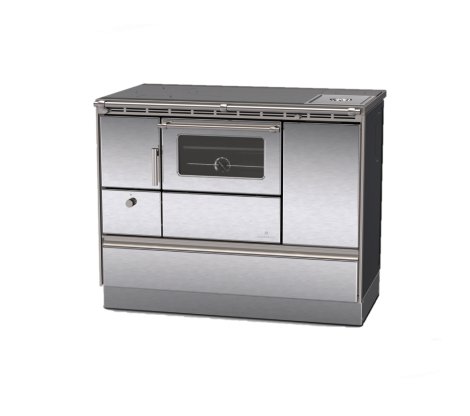 LOHBERGER Holzherd Rega 105 mit Rohranschluss rechts 8 kW Edelstahl Wasserschiff