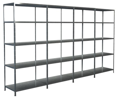 SCHULTE REGALWELT Grund + Anbauregal 20 Böden Weiß 200x400x50 cm