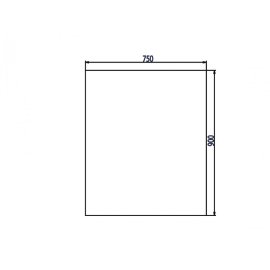 HAAS+SOHN Unterlegplatte A-Form 900x750 cm (6 mm) - Rechteckig mit Dekor-Rahmen, klarglas