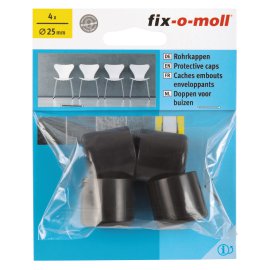 fix-o-moll Rohrkappen Schwarz Ø 25 mm 4 Stk.