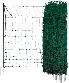 Geflügelnetz Doppelspitze grün ohne Strom 50 m, 106 cm