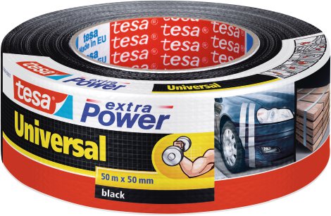 TESA Power-Tape Extra Universal 50 m x 48 mm, schwarz