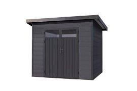 WOLFF FINNHAUS Gartenhaus Vitale 2420 Anthrazit/Hellgrau 19 mm