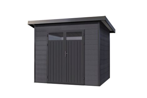 WOLFF FINNHAUS Gartenhaus Vitale 2420 Anthrazit/Hellgrau 19 mm