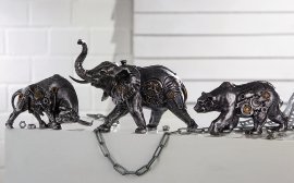 Skulptur Steampunk Bear