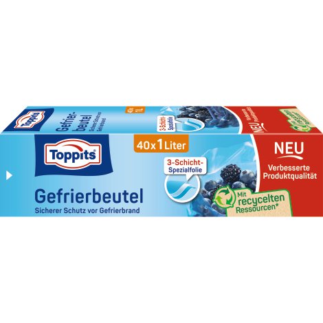 TOPPITS® Gefrierbeutel 19x24 cm 1 l, 40er