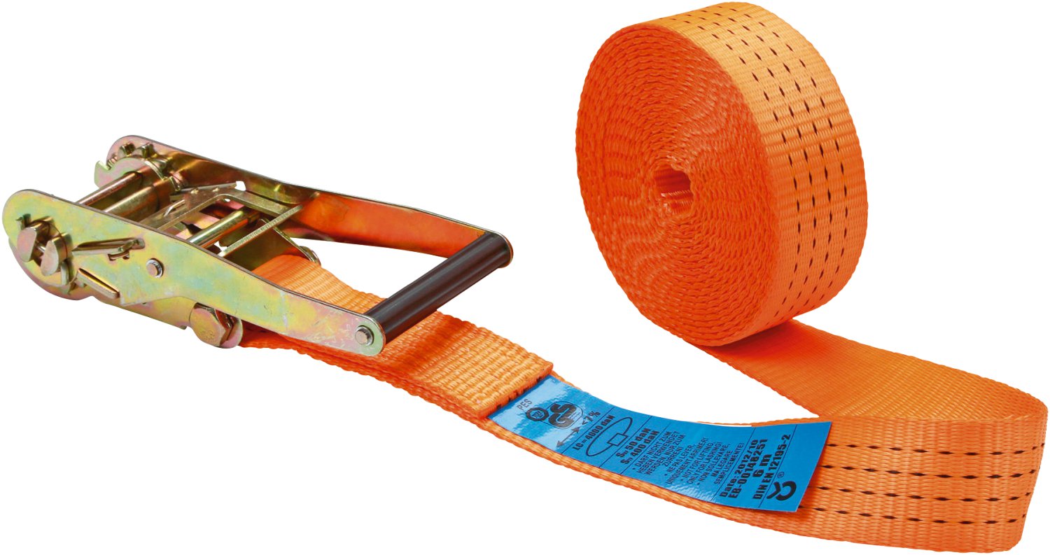 Ratschen-Zurrgurt orange 1-teilig, 50 mm