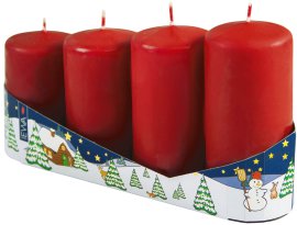 JEKA Abgestufte Adventstumpen Rot 4 Stk.
