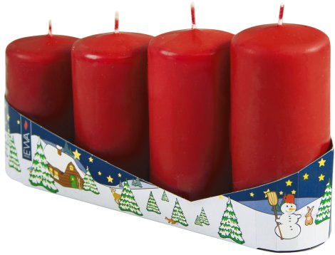 JEKA Abgestufte Adventstumpen Rot 4 Stk.