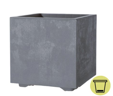 DEROMA Pflanztopf Millennium Aschgrau 25 cm