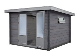 WOLFF FINNHAUS Gartenhaus WPC Bella 2924 Grau 28 mm