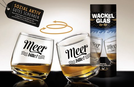 Glaswackelglasset Meer 2 Stk.