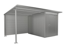 BIOHORT Rückwand für Seitendach L Silber-Metallic für BIOHORT Gerätehaus AvantGarde®
