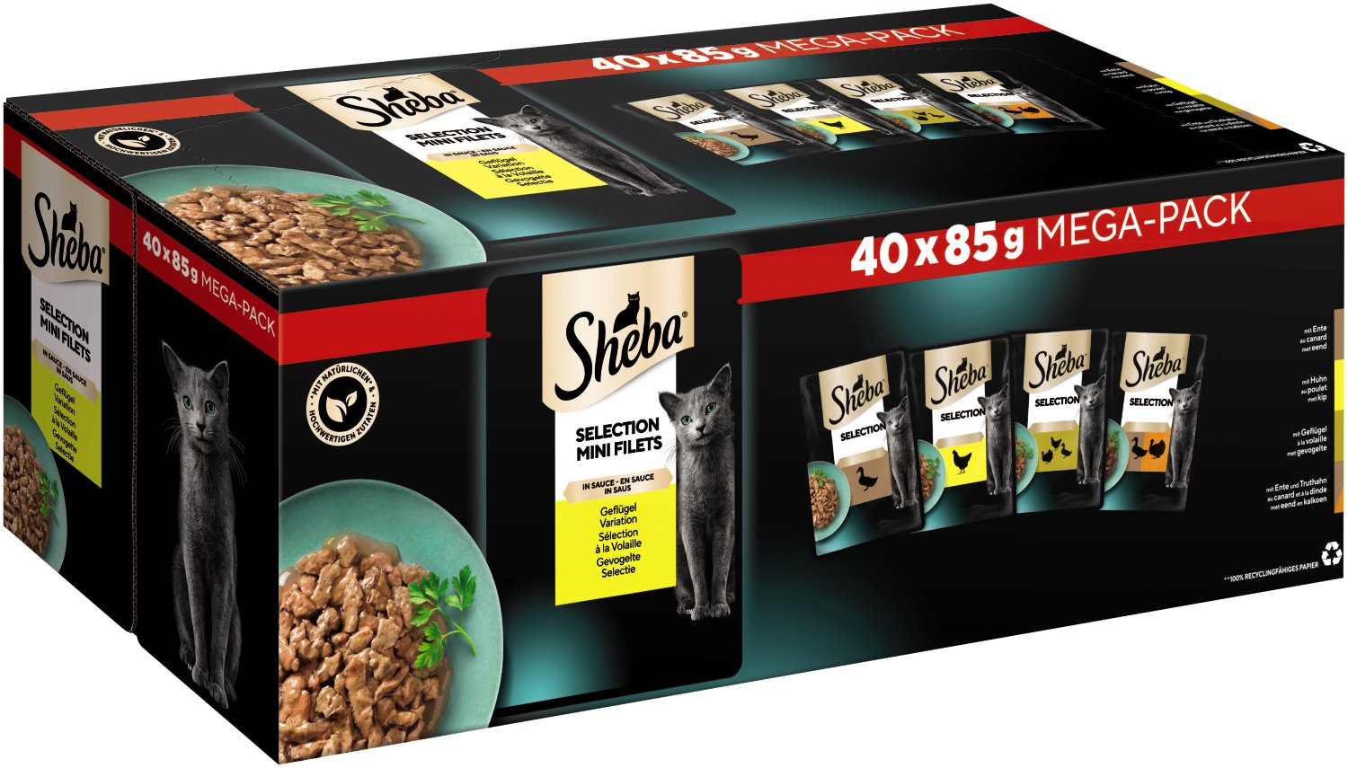 SHEBA Selection Geflügel in Sauce 40x85 g