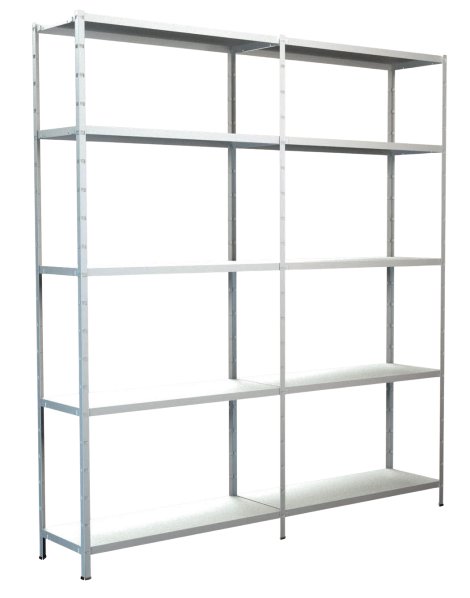 SCHULTE REGALWELT Grund + Anbauregal 10 Böden Weiß 200x180x35 cm