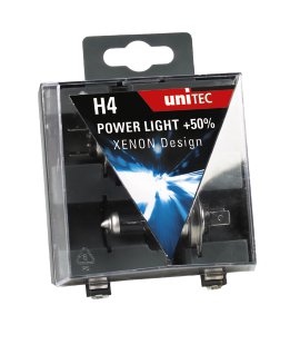 UNITEC H4 Halogenlampe Power Light +50% 12 V 60/55 W 2 Stk.